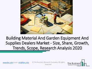Building Material and Garden Equipment and Supplies Dealers Market Provides An In-Depth Insight Forecast To 2022