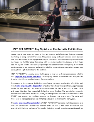 HPZ™ PET ROVER™: Buy Stylish and Comfortable Pet Strollers