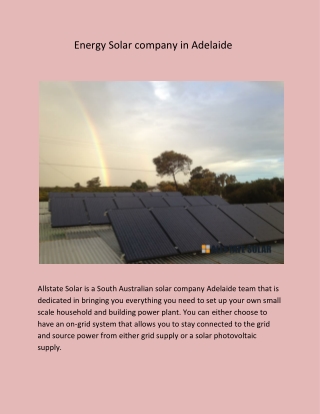 Energy Solar company in Adelaide