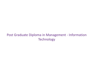 PGDM in IT Management