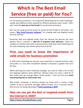 Which is The Best Email Service (free or paid) for You