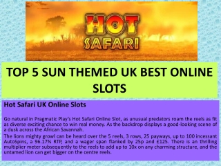 Top 5 Sun Themed UK best Online Slots