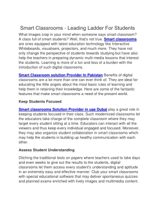 Smart Classrooms - Leading Ladder For Students