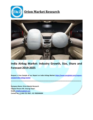 India Airbag Market Growth, Size, Share and Industry Report to 2019-2025