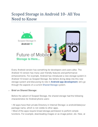 Scoped Storage in Android 10- All You Need to Know
