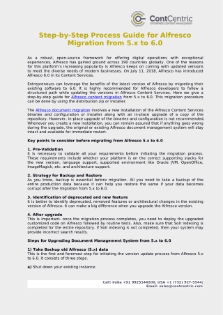 Step-by-Step Process Guide for Alfresco Migration from 5.x to 6.0