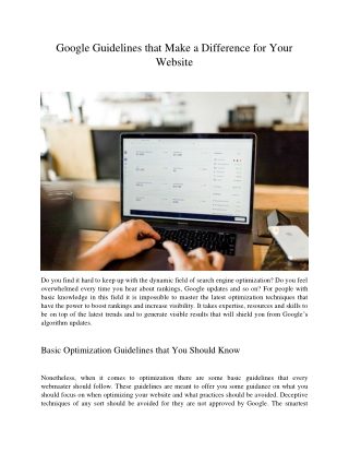 Google Guidelines that Make a Difference for Your Website