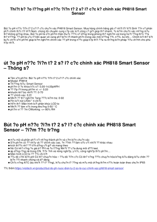 Thiết bị đo pH nước điện tử 2 số lẻ cực chính xác PH818 Smart Sensor