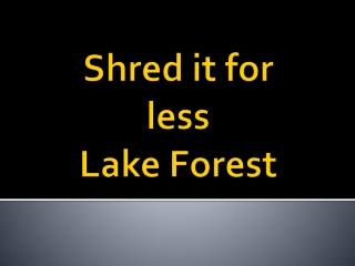 Shred Paper Company Lake Forest