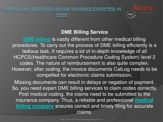 DME Billing Services- Major Changes Expected in 2020