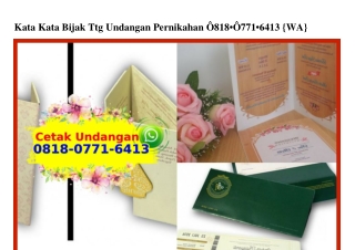 Kata Kata Bijak Ttg Undangan Pernikahan 081807716413[wa]