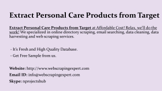Extract Personal Care Products from Target