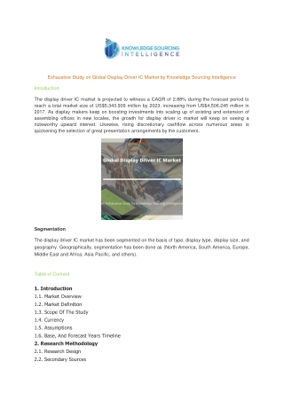 Exhaustive Study on Display Driver IC by Knowledge Sourcing Intelligence