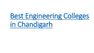 Best Engineering Colleges in Chandigarh