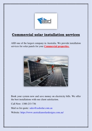 Commercial solar installation services