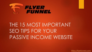 THE 15 MOST IMPORTANT SEO TIPS FOR YOUR PASSIVE INCOME WEBSITE