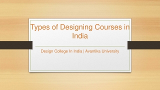 Types of Designing Courses in India - Avantika University