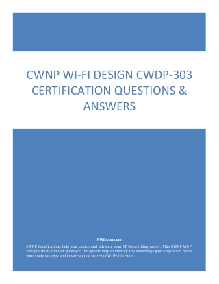 CWNP Wi-Fi Design CWDP-303 Certification Questions & Answers