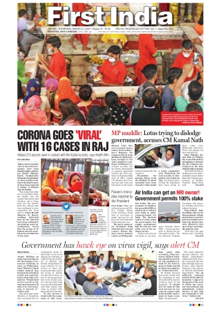 Indian Newspapers In English-First India-Rajasthan-05 March 2020 edition