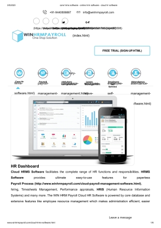 core hrms software - online hrm software - cloud hr software