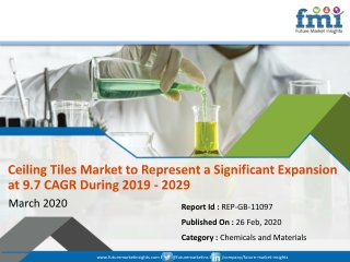 Ceiling Tiles Market to Incur High Value Growth at 9.7 % CAGR During 2019 - 2029