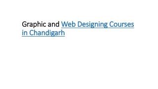Graphic and Web Designing Courses in Chandigarh