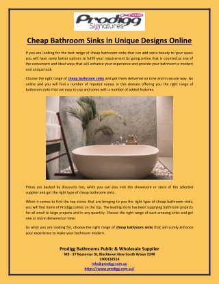 Cheap Bathroom Sinks in Unique Designs Online