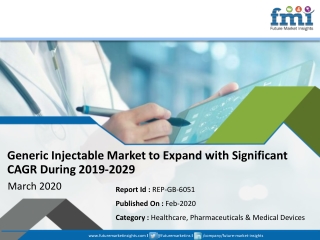 Growth of Generic Injectable Market Projected to Amplify During 2019-2029