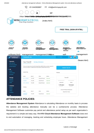 attendance management software - Online Attendance Management system -time and attendance software