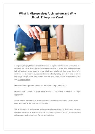What is Microservices Architecture And Why Should Enterprises Care?