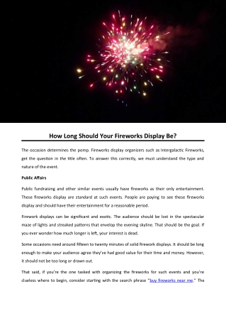 How Long Should Your Fireworks Display Be?