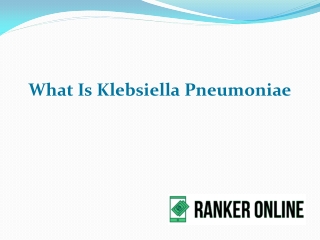 What Is Klebsiella Pneumoniae