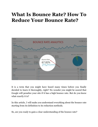 What Is Bounce Rate? How To Reduce Your Bounce Rate?