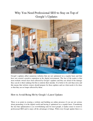 Why You Need Professional SEO to Stay on Top of Google’s Updates
