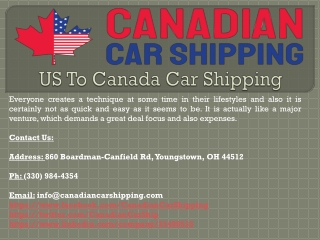 US To Canada Car Shipping
