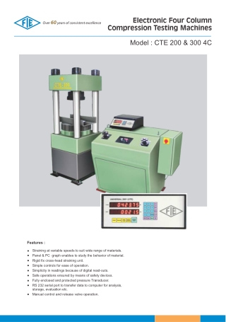 Electronic 4 Column Compression Testing Machines