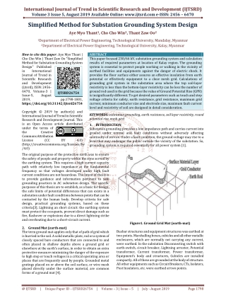 Simplified Method for Substation Grounding System Design