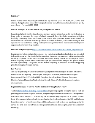 Plastic Bottle Recycling Market Share