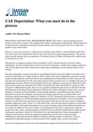 UAE Deportation: What you must do in the process