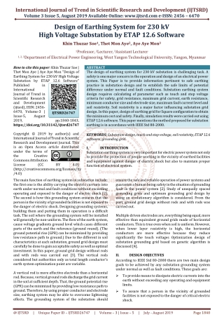 Design of Earthing System for 230 kV High Voltage Substation by ETAP 12.6 Software