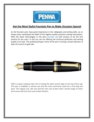 Get the Most Stylist Fountain Pen to Make Occasion Special