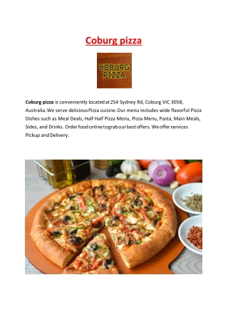 15% Off - Coburg pizza Menu - Pizza delivery Coburg,VIC
