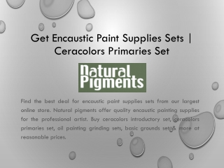 Get Encaustic Paint Supplies Sets | Ceracolors Primaries Set