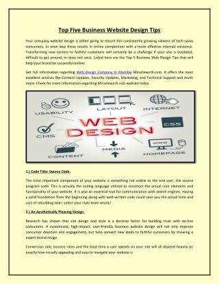 Top 5 Business Website Design Tips