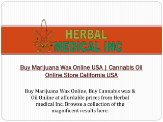 Cannabis Oil Online Store California USA