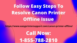 How To Resolve Canon Printer Offline Issue