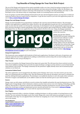 Outsource Django Development Services to India