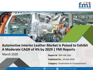 Automotive Interior Leather Market is Projected to Grow at CAGR of 4% by 2029 | Future Market Insights