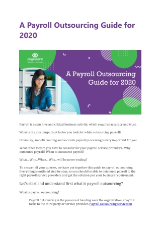 A Payroll Outsourcing Guide for 2020