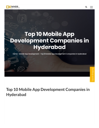 Top Mobile App Developers in Hyderabad, India for iOS & Android Apps - DxMinds
